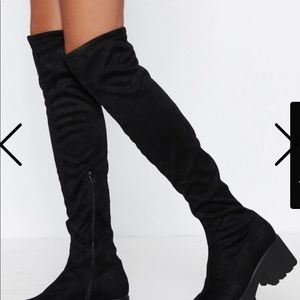 Nasty gal suede over the knee platform boots